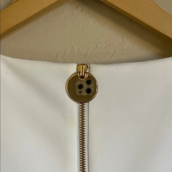 New! Calvin Klein Women's 4 Scuba Fit & Flare A Line Sleeveless White Dress - Picture 8 of 10